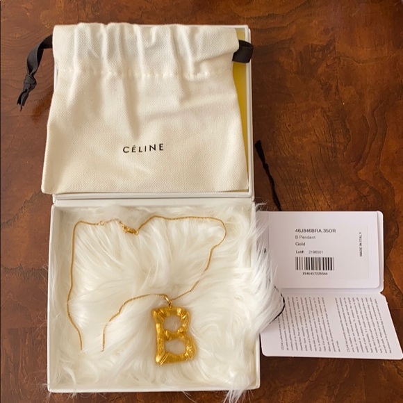 Celine Jewelry - Celine large B alphabet pendant and necklace